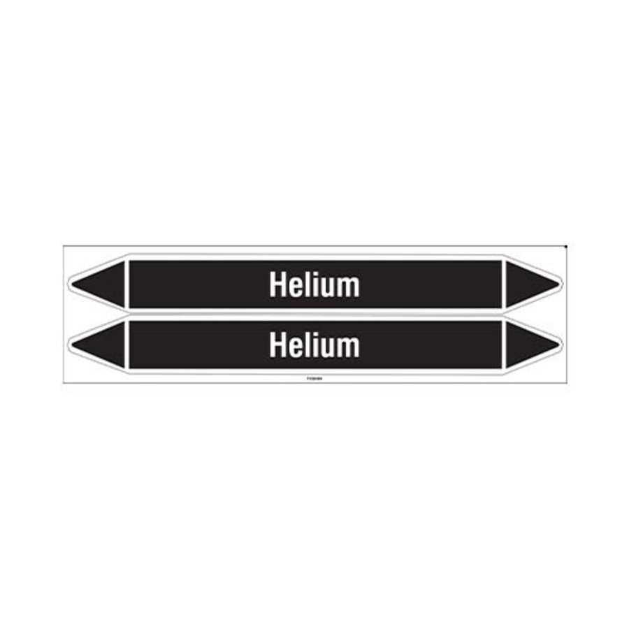 Pipe markers: Helium | Dutch | Non flammable liquids