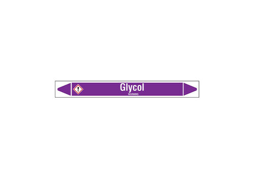 Pipe markers: Glycol | English | Acids and Alkalis 