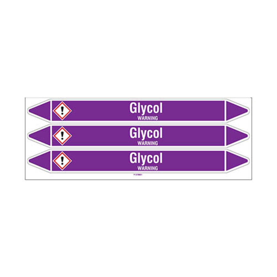 Pipe markers: Glycol | English | Acids and Alkalis