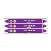 Pipe markers: Oleum | English | Acids and Alkalis