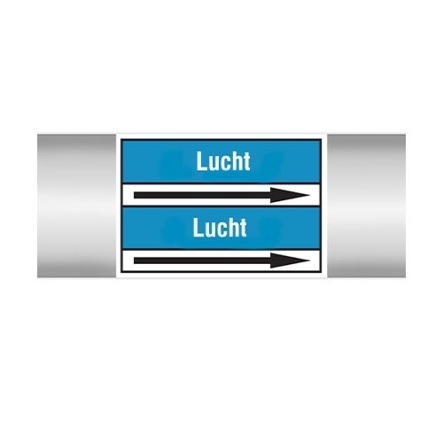 Pipe markers: Hete lucht | Dutch | Air