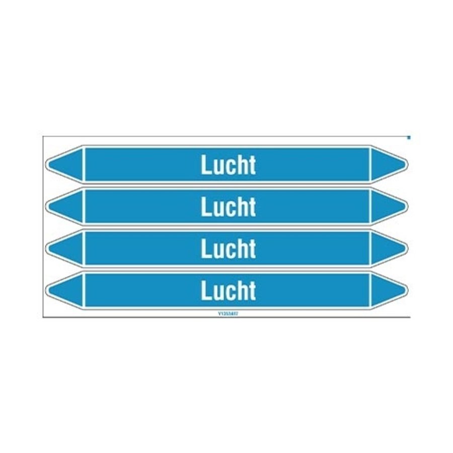 Pipe markers: Hete lucht | Dutch | Air