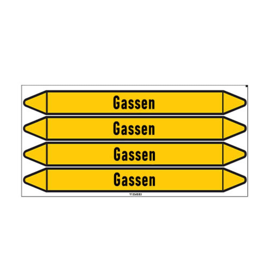 Pipe markers: Acetyleen | Dutch | Gas