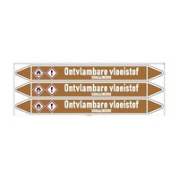 Pipe markers: Vloeibare zuurstof | Dutch | Flammable liquid