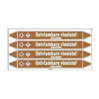 Pipe markers: Zuurstof | Dutch | Flammable liquid
