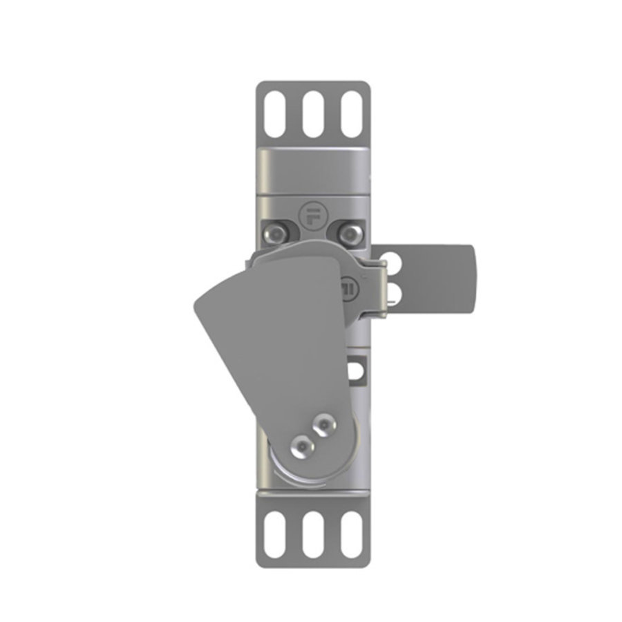Mechanical lock-in prevention unit for hinged doors.