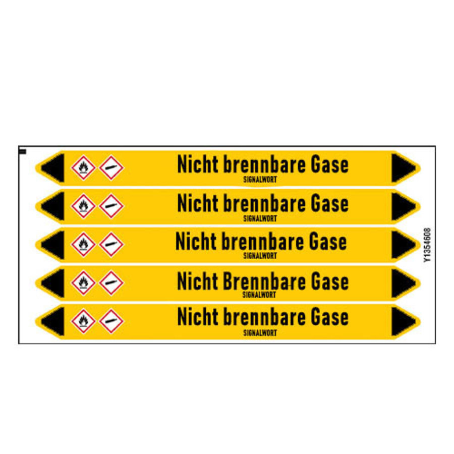 Pipe markers: Chlorgas | German | Non-flammable gas