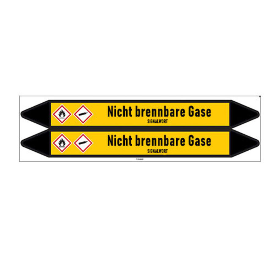 Pipe markers: CO2 | German | Non-flammable gas