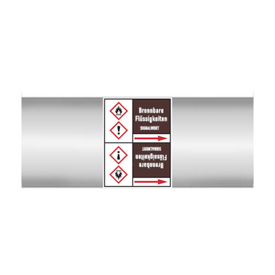 Pipe markers: Acetaldehyde | German | Flammable Liquids