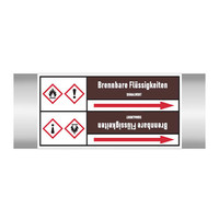 Pipe markers: Acetaldehyde | German | Flammable Liquids