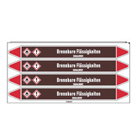 Pipe markers: Acetaldehyde | German | Flammable Liquids