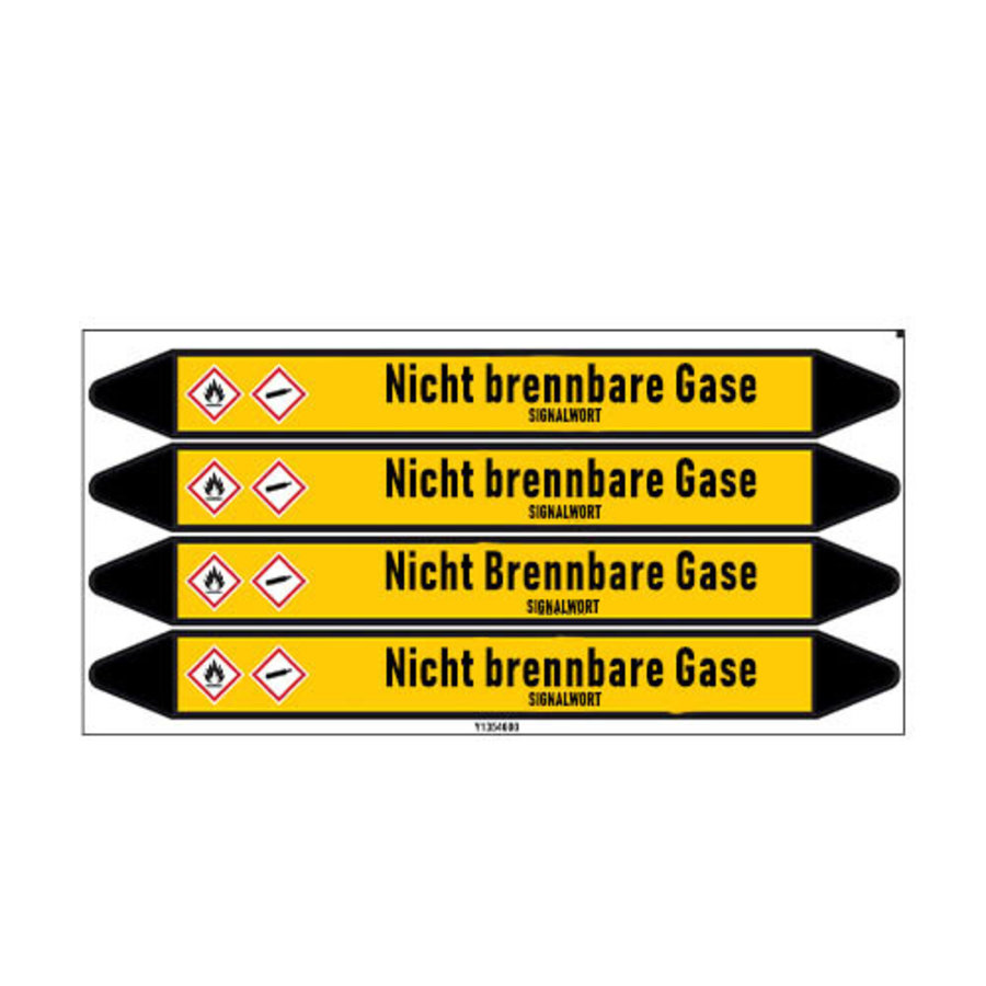 Pipe markers: Stickstoff | German | Non-flammable gas