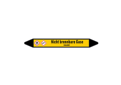 Pipe markers: Stickstoff flüssig | German | Non-flammable gas 
