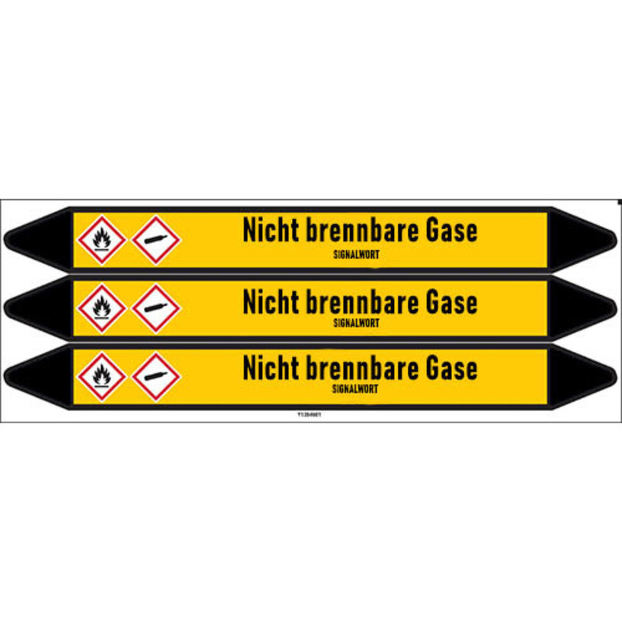 Pipe markers: Stickstoff flüssig | German | Non-flammable gas