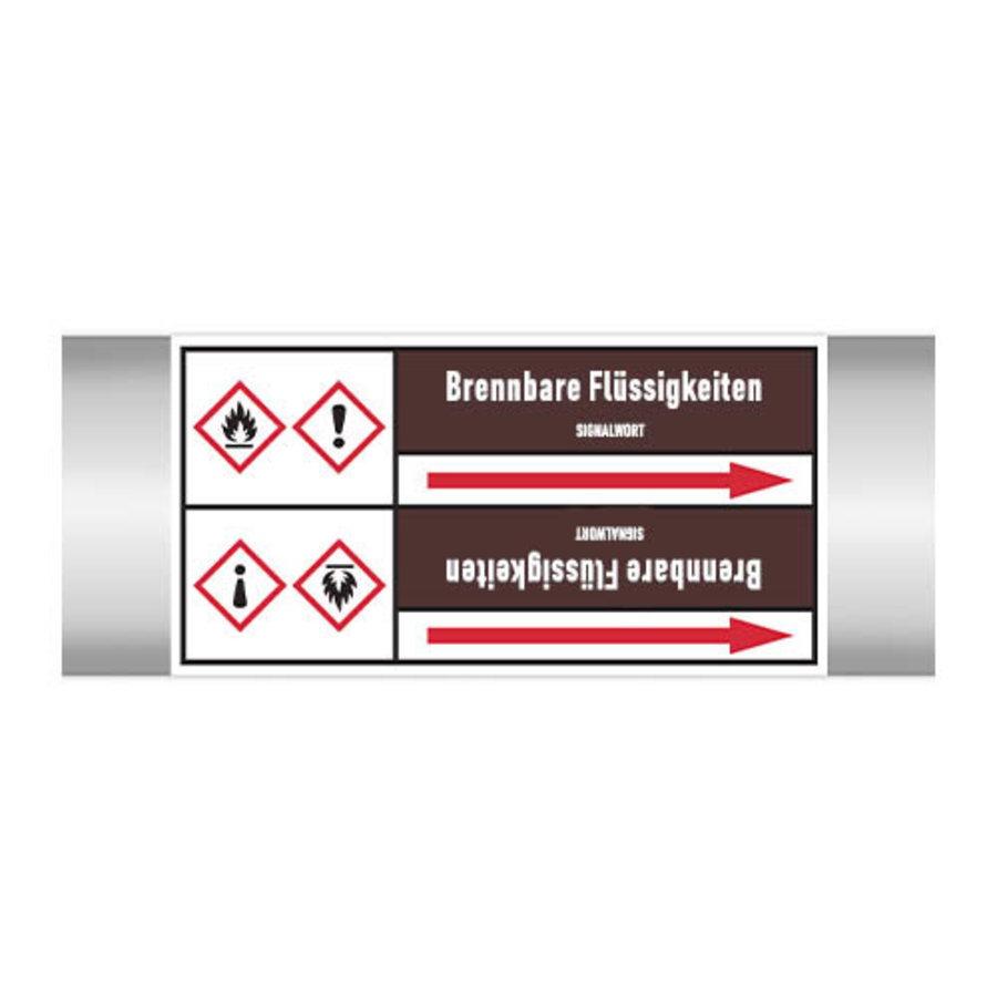 Pipe markers: Aceton | German | Flammable Liquids