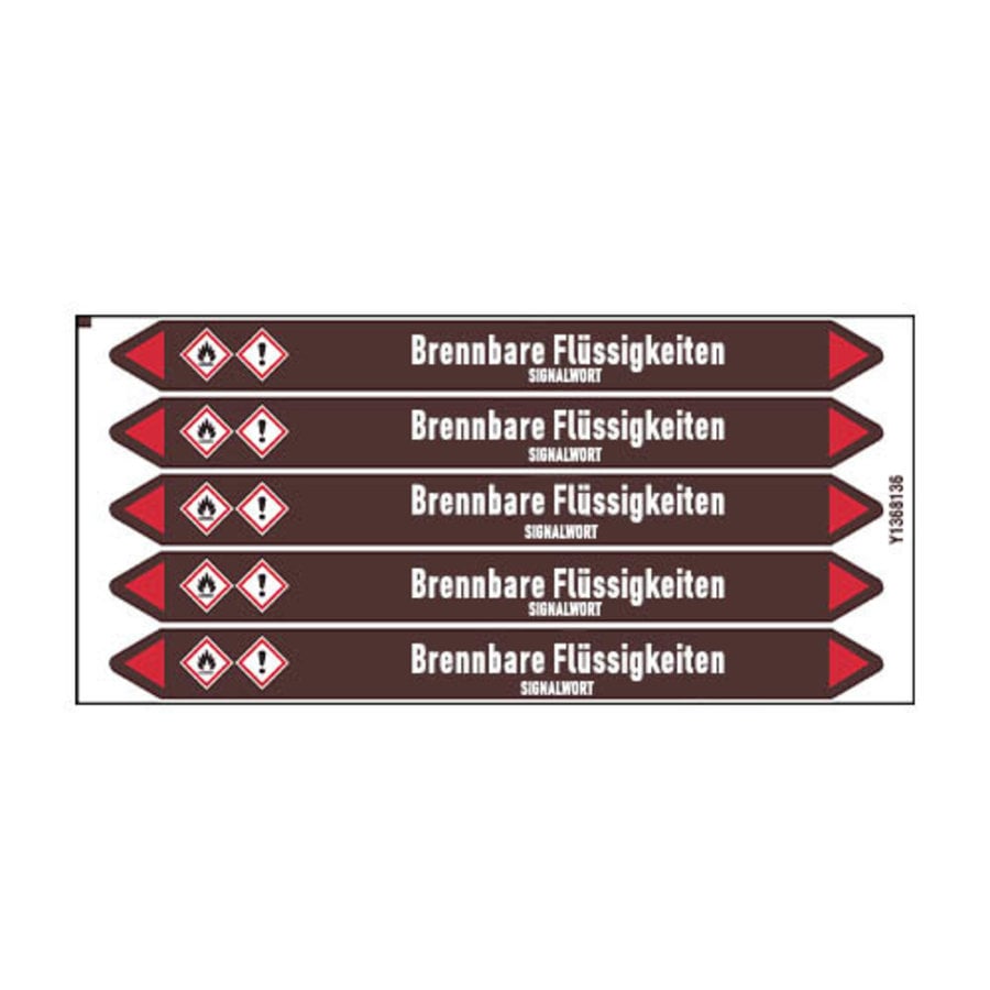 Pipe markers: Aceton | German | Flammable Liquids