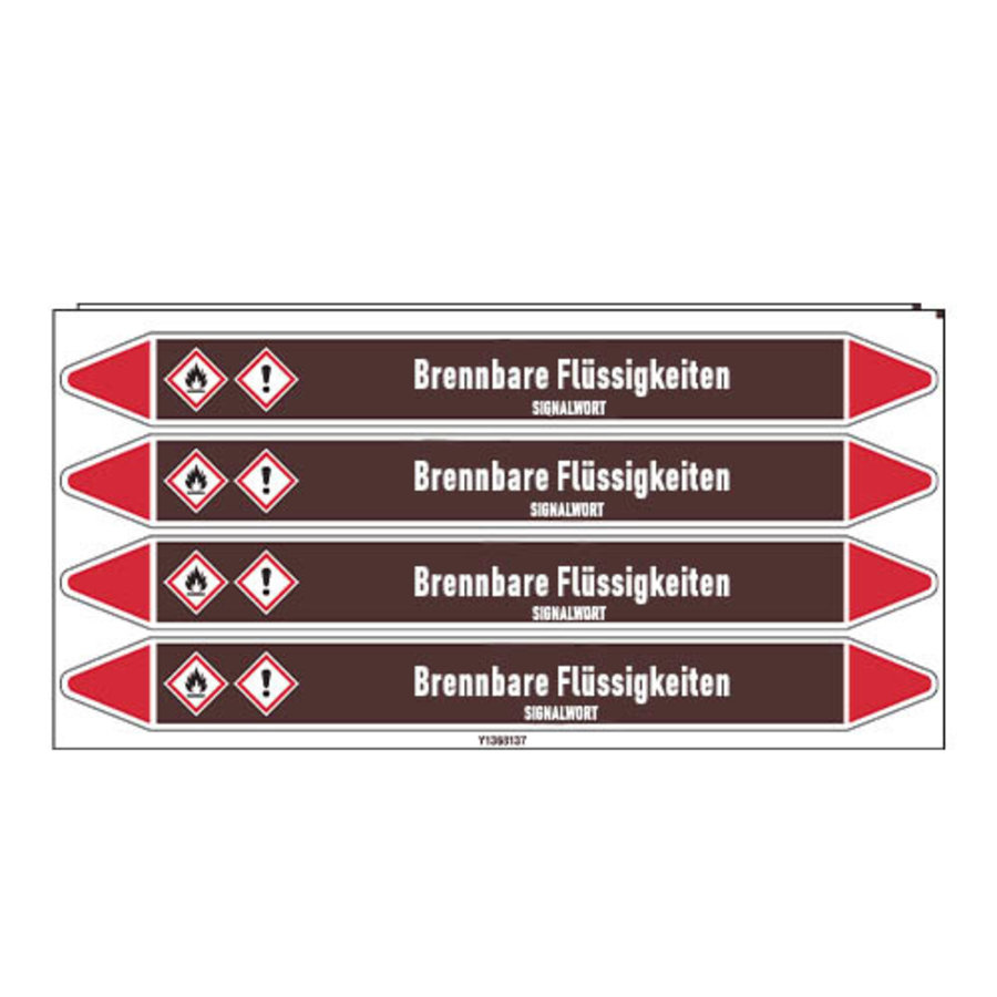 Pipe markers: Aceton | German | Flammable Liquids