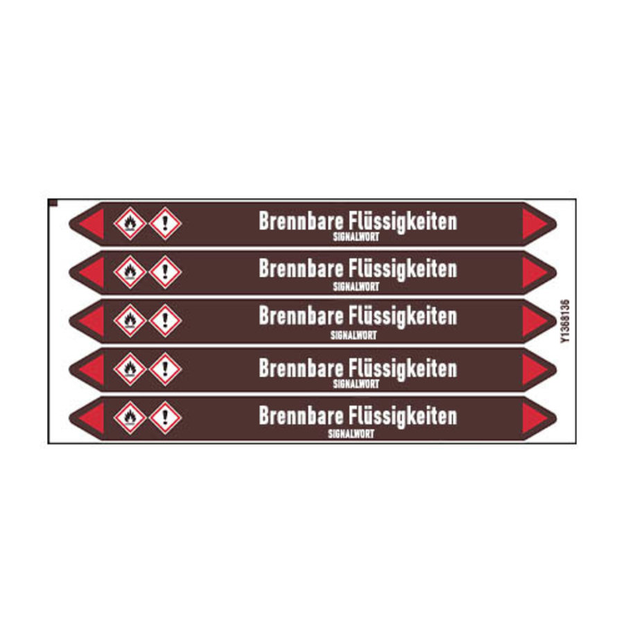 Pipe markers: Acrylaldehyd (stab.) | German | Flammable Liquids