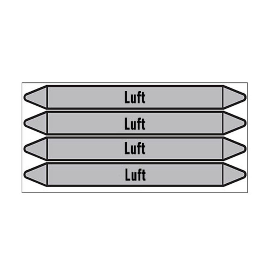 Pipe markers: Preßluft 6 bar | German | Luft