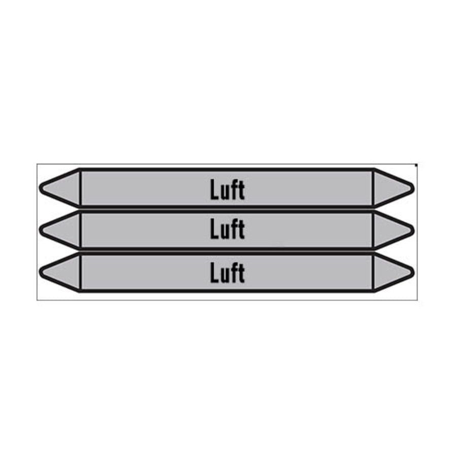 Pipe markers: Warmluft | German | Luft