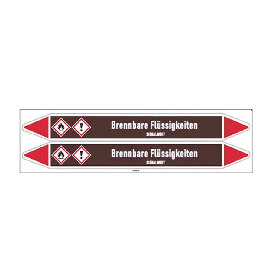 Pipe markers: Benzaldehyd | German | Flammable Liquids