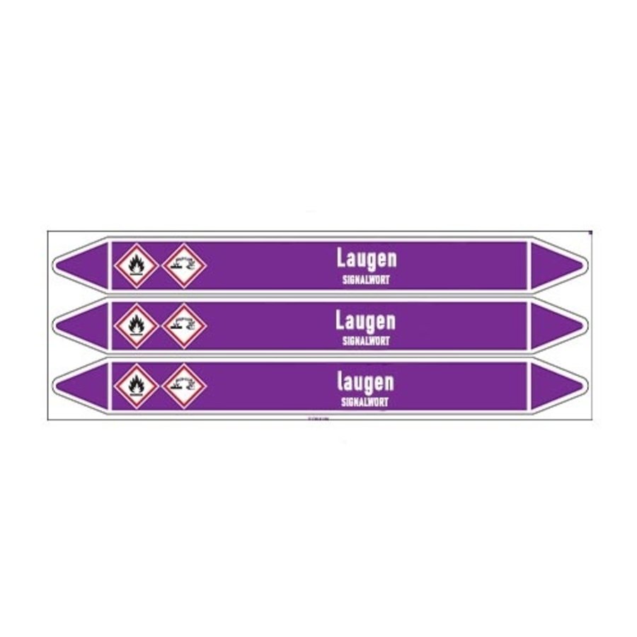 Pipe markers: Ammoniak | German | Alkalis