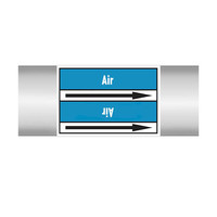 Pipe markers: Exhaust compressed air | English | Air