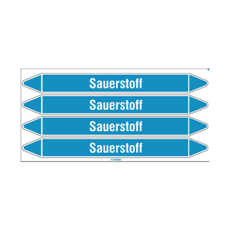 Pipe markers: Sauerstoff | German | Sauerstoff