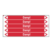 Pipe markers: Dampf 0,5 bar | German | Steam