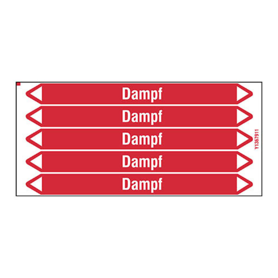 Pipe markers: Dampf 0,5 bar | German | Steam