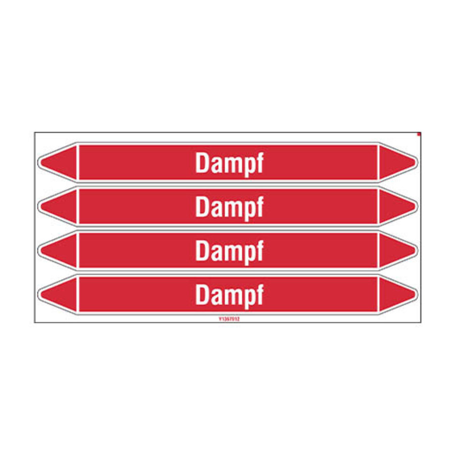 Pipe markers: Dampf 0,5 bar | German | Steam