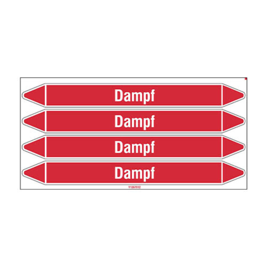 Pipe markers: Dampf 1,5 bar | German | Steam