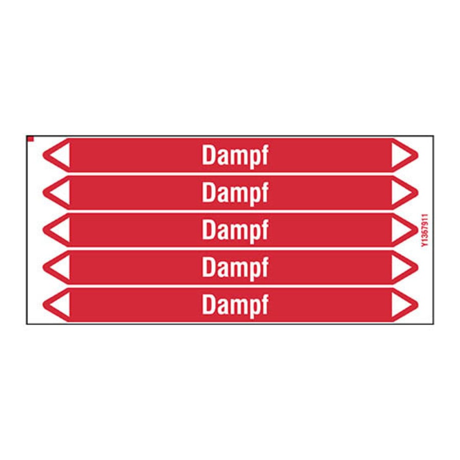 Pipe markers: Dampf 12 bar | German | Steam