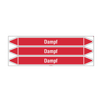 Pipe markers: Dampf 3 bar | German | Steam