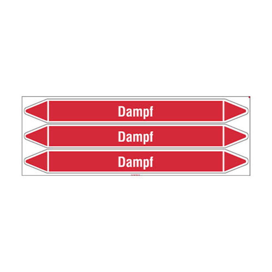 Pipe markers: Dampf 3 bar | German | Steam