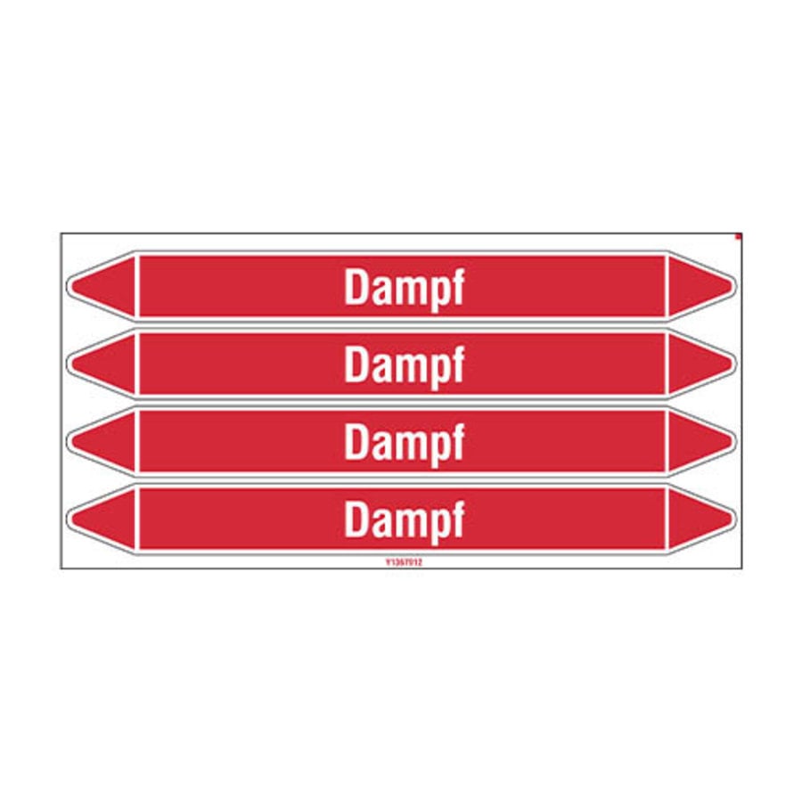 Pipe markers: Dampf 8 bar | German | Steam