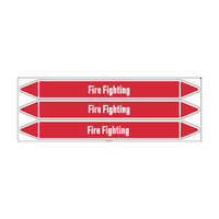 Pipe markers: Fire protection water | English | Fire Fighting