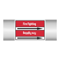 Pipe markers: Fire protection water | English | Fire Fighting
