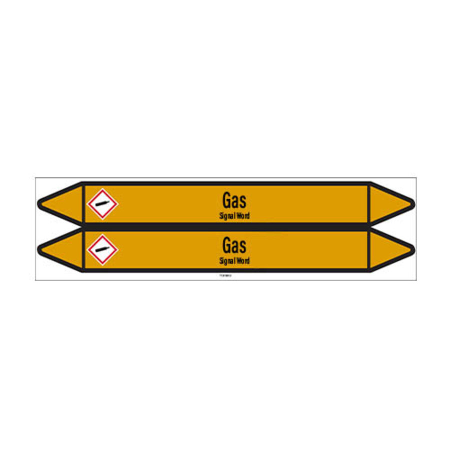 Pipe markers: Fluorine | English | Gas