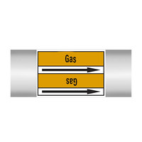 Pipe markers: Fluorine | English | Gas