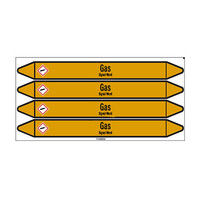 Pipe markers: H2 | English | Gas