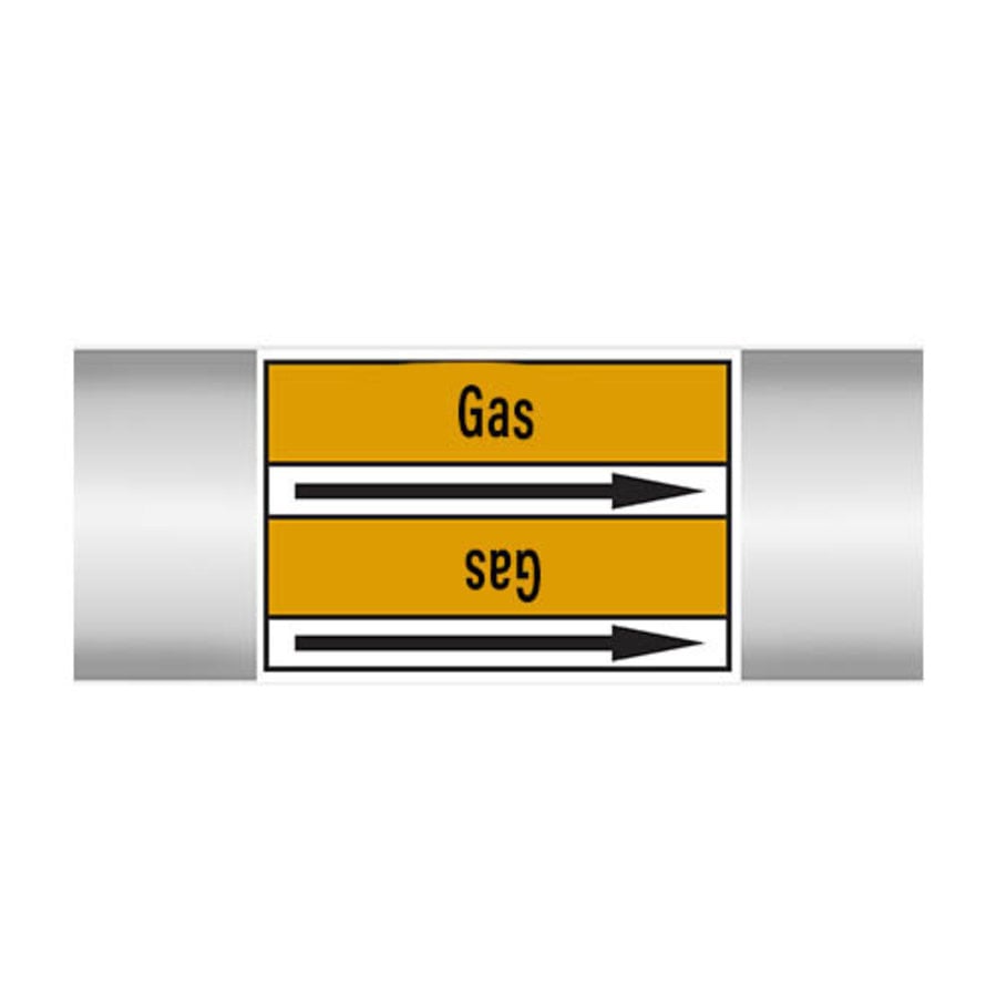 Pipe markers: H2S | English | Gas