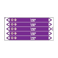 Pipe markers: NaOH Lauge | German | Alkalis