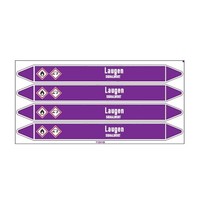 Pipe markers: NaOH Lauge | German | Alkalis