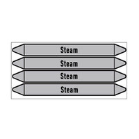 Pipe markers: HP steam | English | Steam