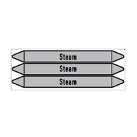 Pipe markers: HP steam | English | Steam