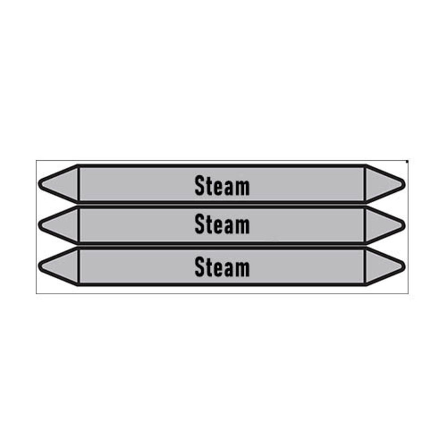 Pipe markers: LP steam | English | Steam