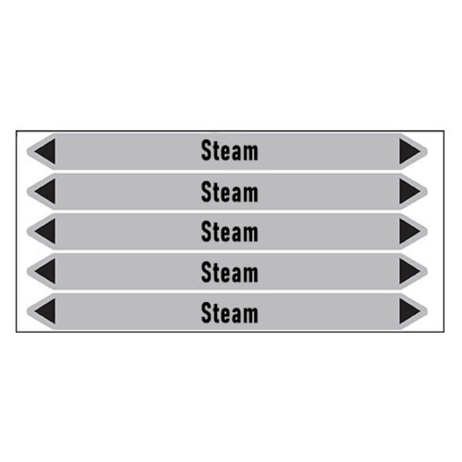 Pipe markers: Overheated steam | English | Steam