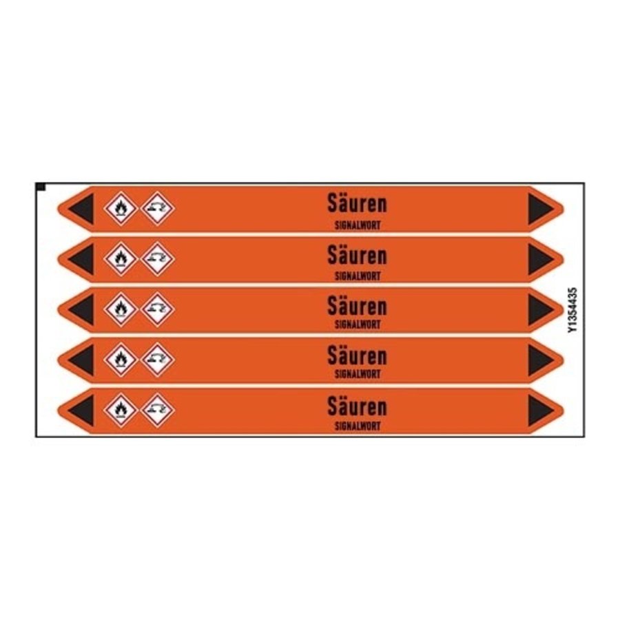 Pipe markers:  H2SO4 | German | Acids