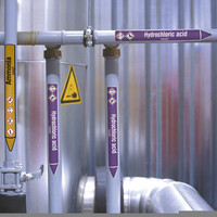 Pipe markers: H2SO4 | German | Acids